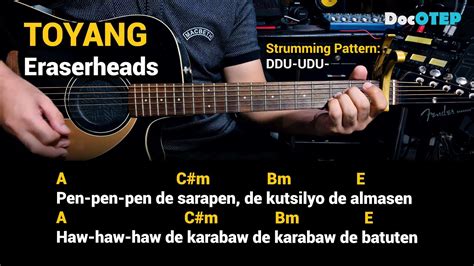 Toyang Eraserheads Chords and Lyrics for Guitar