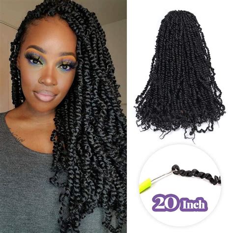 TIANA PASSION TWIST Hair 6 inch - 1 Pack Natural Black Pre-twisted Crochet Hair, Pre-looped Long Curly Bohemian Braids Hair for Black Women Synthetic Braiding Hair Extensions (6 inch 1Pc, 1B) 4.5 out of 5 stars 2,529 . 