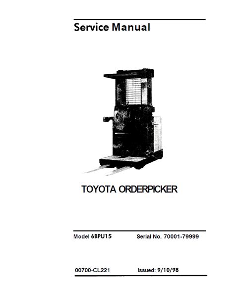 Toyota 6bpu15 orderpicker service repair factory manual instant. - Terapia linf tico manual concepto godoy godoy spanish edition.