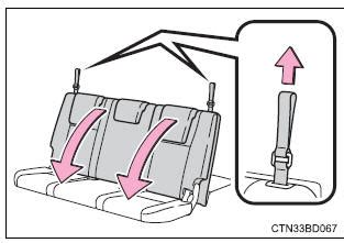 Toyota Highlander Owners Manual: Folding down the third seats