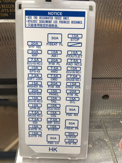 Toyota alphard 2012 fuse box.  Click on a fuse in the diagram or table to highlight it.  Post...