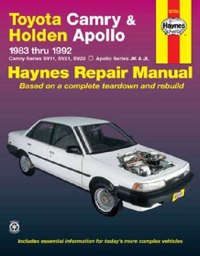 Toyota camry and holden apollo australian automotive repair manual 1983 to 1992 haynes automotive repair manuals. - Acer aspire 5610z manual de servicio.