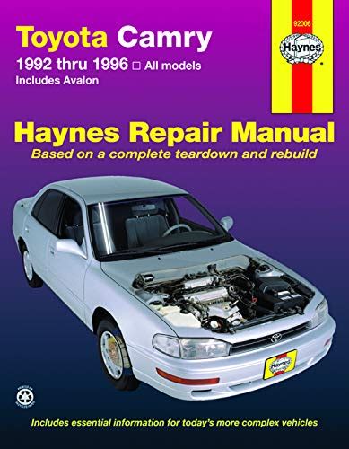 Toyota camry automotive repair manual all toyota camry models 1992 through 1995 haynes automobile repair manual. - Relations des pays d'islam avec le monde latin.
