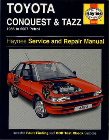 Toyota conquest 1300cc engine repair manual. - Het leven en eenige uitgelezen gedichten.