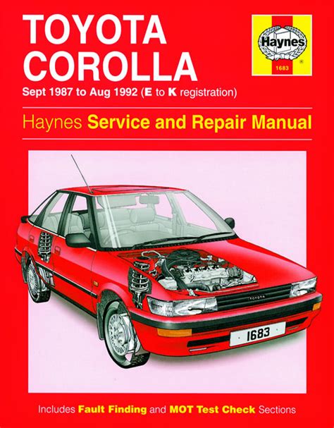 Toyota corolla 1987 1992 haynes repair manual. - The guinnes guide to feminine ahievements.