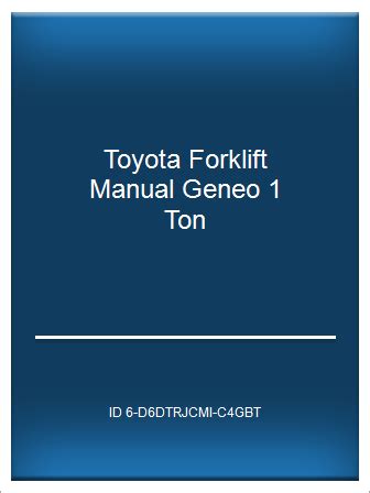 Toyota forklift manual geneo 1 ton. - 99 kawasaki ultra 150 service manual.