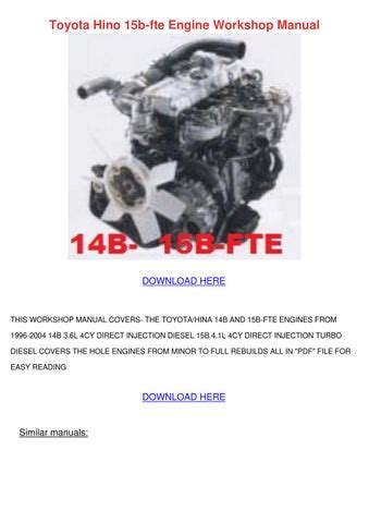 Toyota hino 15b fte engine workshop manual. - Franz josef straua herrscher und rebell.