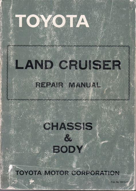 Toyota l cruiser chassis body repair manual. - Theory of ground vehicles wong solution manual.