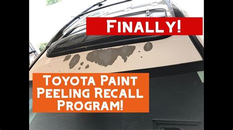 Toyota paint recall. Toyota has received reports of the factory -applied paint’s clear coat layer flaking or peeling on exterior metal body panels of certain 2017 model year … 