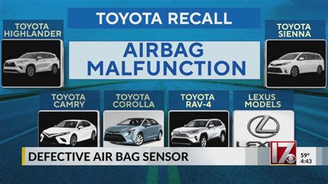 Toyota recalls 1 million vehicles over possible airbag failure