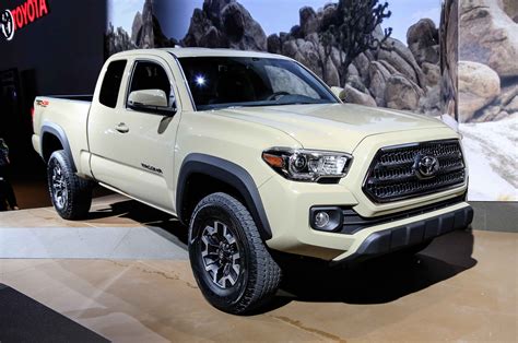 Toyota tacoma diesel. 2023 Tacoma - Full Specs. Standard. Available. Not Available. Collapse All. 2023 Toyota. CHANGE VEHICLE. MPG/Other/Price. Exterior. Interior. Audio Multimedia. Connected … 