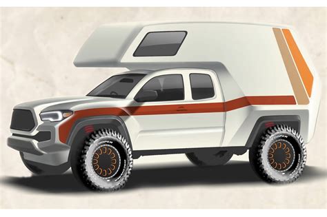 At the base price of $36,363 USD, the Overland Explorer Vehicles Camp-M is the most affordable. Summit is made of aluminum with a bonded honeycomb composite and CNC-cut from a sheet of aluminum. ... At the Chicago Auto Show, Toyota revealed the TacoZilla Tacoma Camper.. 