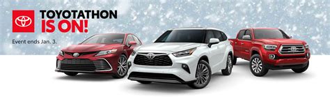 Toyotathon 2024. Find deals on the Toyota you’ve been searching for, from lease and APR offers to cash and rebates. Browse offers for all vehicles, including cars, crossovers, SUVs, trucks, … 