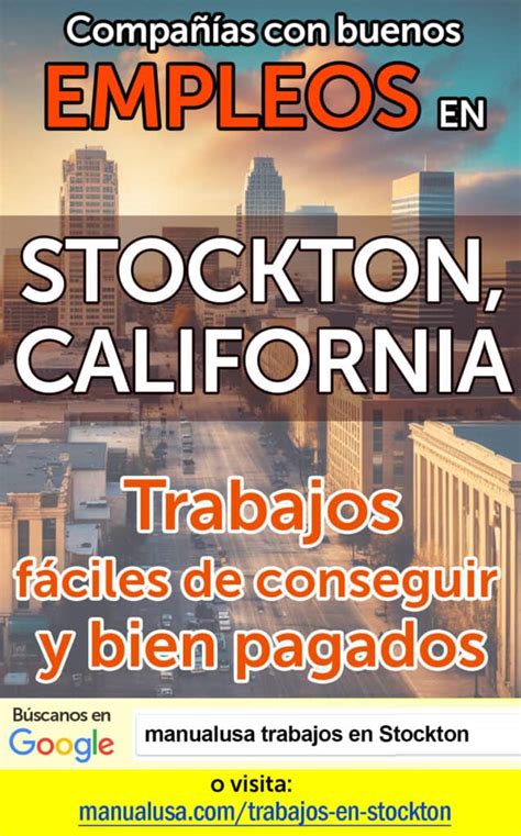 Stockton, CA, tiene más de 8 empleos que están contratando personal ahora mismo, bien sea para empleos a tiempo parcial, tiempo completo o empleos temporales. Si bien buscas empleo como aprendiz o tienes muchos años de experiencia, encontrarás los mejores empleos locales en Stockton, CA, aquí.. 