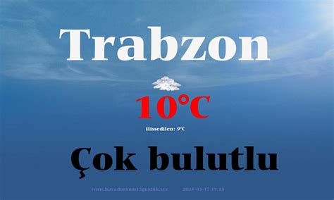 Trabzon 15 günlük hava durumu