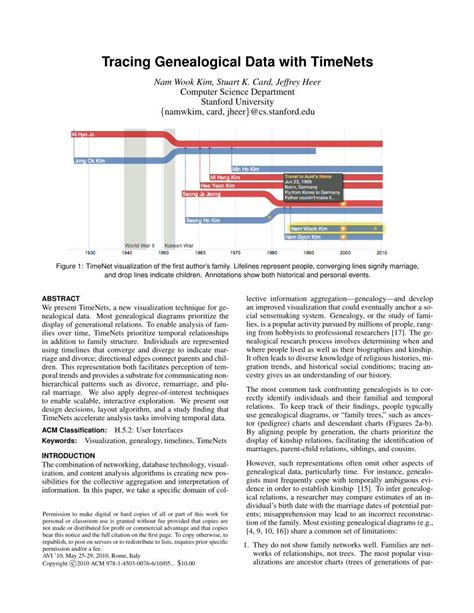 Tracing Genealogical Data with TimeNets - University of …