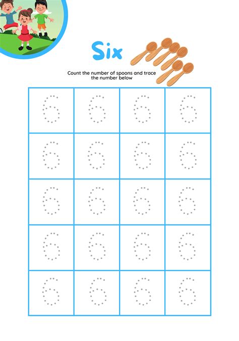 Tracing Number 6 Worksheet All Kids Network