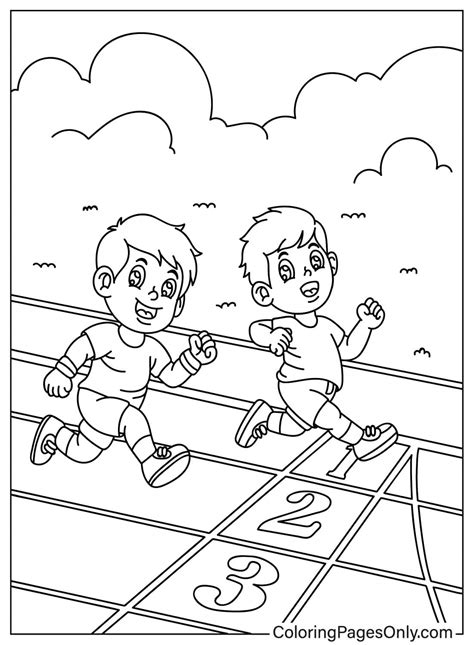 Track And Field Printable Coloring Pages
