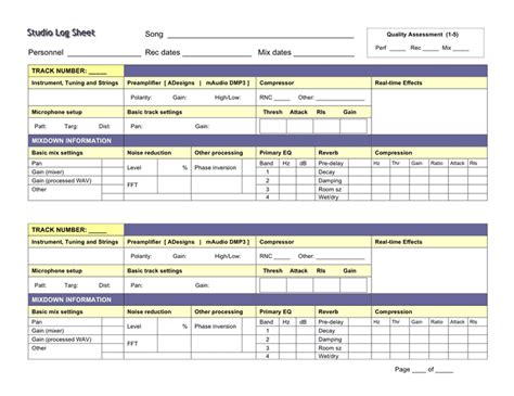 Track Sheet Session Information PDF