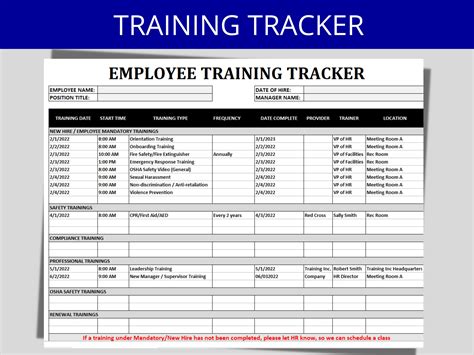 Tracking Employee Training Spreadsheet Excel Templates