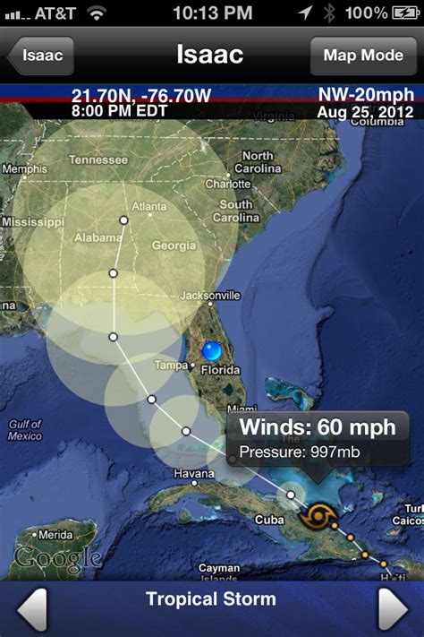 Tracking Isaac with Hurricane for the iPhone Appcraver