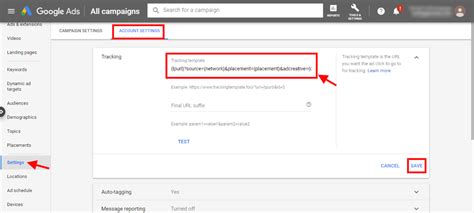 Tracking Template Google Ads