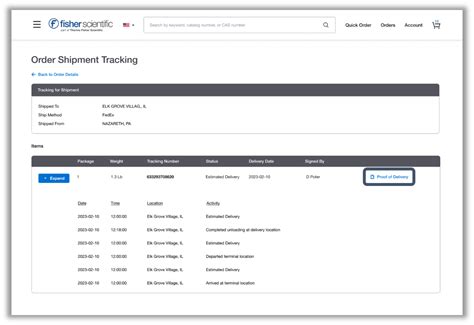 Tracking an Order - Fisher Sci