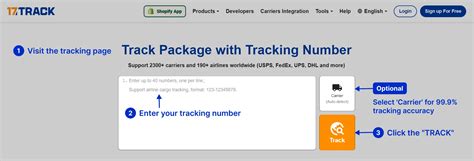 Tracking package.  Enter your tracking number, get shipment info, email alerts, ...
