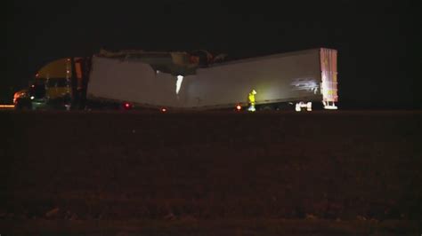 Tractor trailer crash causes mess on I-70 WB