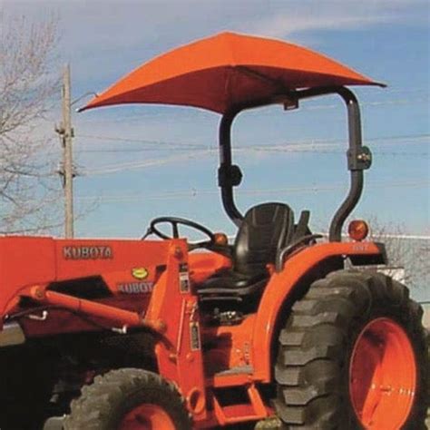 The parts of the canopy include the ROPS mounting bracket. The umbrella support arm. The umbrella frame. And the heavy-duty canvas covering. The ROPS mounting bracket can be adjusted to fits ROPS ranging from 2″x2″ to 3″x3″. These bolts adjust for the width of the ROPS. This Slot is for 2″ thick ROPS.