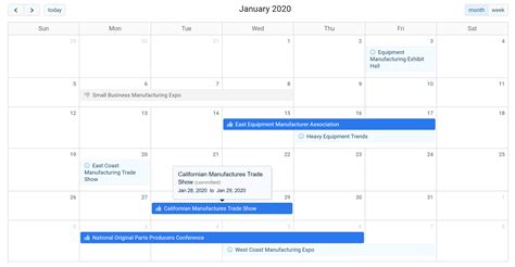 Trade Show Calendar MOD Blog