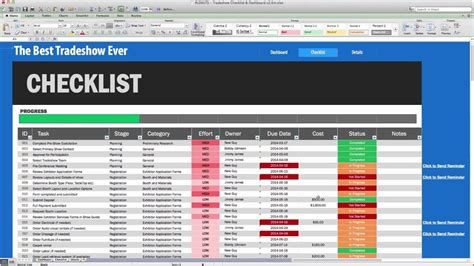 Trade Show Planning Checklist Excel Excel Templates