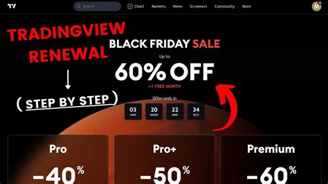 Tradingview black friday. Black Friday is a yearly sale providing discounts on TradingView subscriptions. For one week each year, you get a chance to buy pro functionality at the lowest price. This year our top Premium subscription for non-professional traders costs only $217 — it's a 70% discount on unlimited features, including 16 charts per layout, 1,000 price alerts, 40,000 historical … 