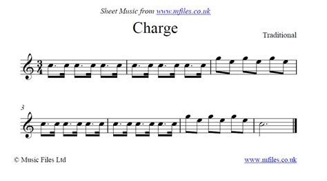 Traditional : Charge - a military bugle call: Sheet Music