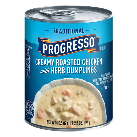 Traditional Creamy Roasted Chicken Herb Dumplings Soup - Progresso