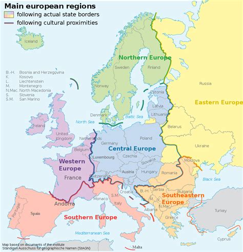 Traditional Cultural Borders of Europe according... Maps on the Web