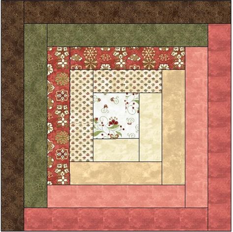 Traditional Log Cabin Quilt Block Pattern Download Etsy Log cabin