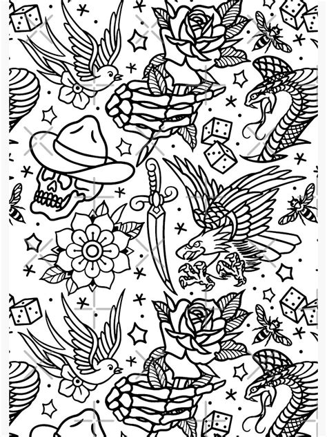 Traditional Tattoo Coloring Pages