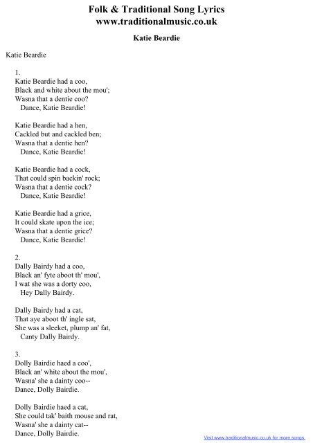 Traditional folk songs lyrics.  We&rsquo;ve curated a selection of some of the most ...