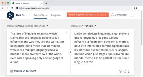 DeepL est désormais considéré comme le meilleur service de traduction en ligne disponible à l’heure actuelle. phoneandroid.com. France. DeepL Traducteur a démontré sa précision dès le premier test, de l'anglais vers l'italien. DeepL Traducteur saisit avec brio le sens des phrases, et évite les travers de la traduction littérale. .