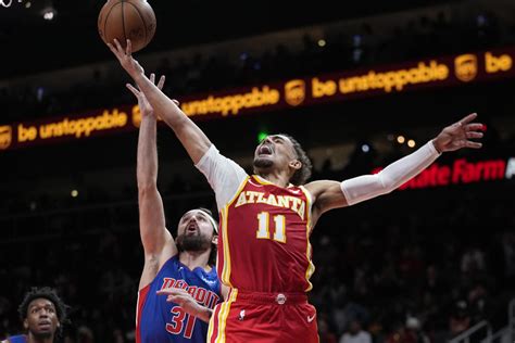 Trae Young stays hot with 31 points, 15 assists as Hawks hand Pistons 24th straight loss, 130-124