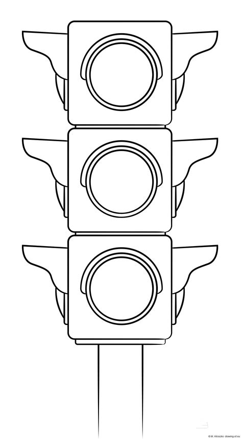 Traffic Light Page Template Coloring Pages