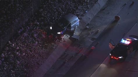 Traffic at stand still after pursuit ends in crash on 605 freeway
