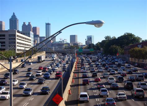 I-75/85 combine through Atlanta, Georgia along the Downtown Co