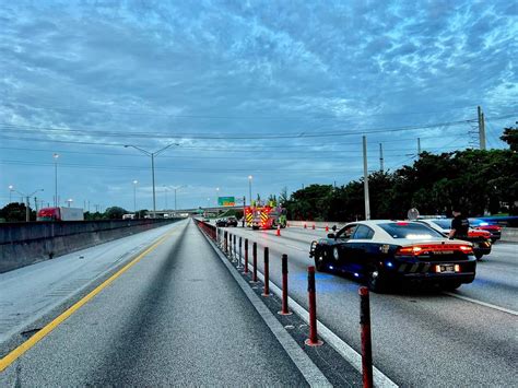 Traffic crash with injuries blocks northbound lanes of Palmetto Expressway in West Miami-Dade