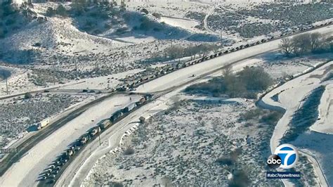 Feb 15, 2023 · The California Highway Patrol was escorting traffic on Interstate 5 through the Grapevine area, Caltrans announced Wednesday, because of snow and dangerous driving conditions. Parts of I-5.... 