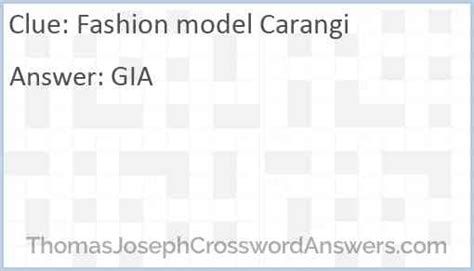 Tragic fashion model carangi crossword clue. Crossword Clue Greeting ___ (gift for a co-worker, maybe) Crossword Clue Parabolic tennis shot Crossword Clue Drink slowly, like tea Crossword Clue Cul-de-___ (dead end) Crossword Clue Tragic fashion model ___ Carangi Crossword Clue Electrical resistance unit represented by Omega Crossword Clue Title for Agatha Christie or Helen Mirren ... 