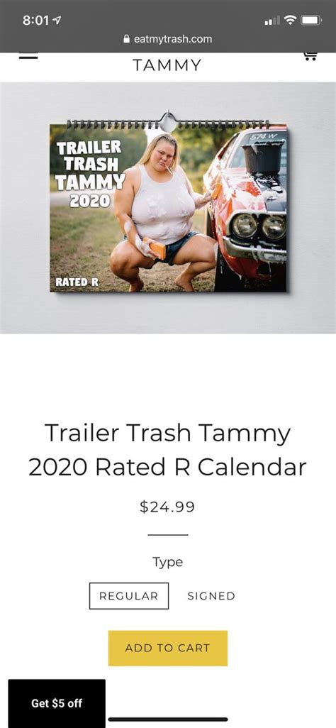 Trailer Trash Tammy Rated R Calendar 2020 Pictur