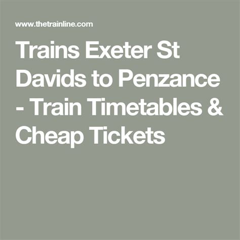 Train to Penzance - Cheap tickets To & From Penzance - Rail …