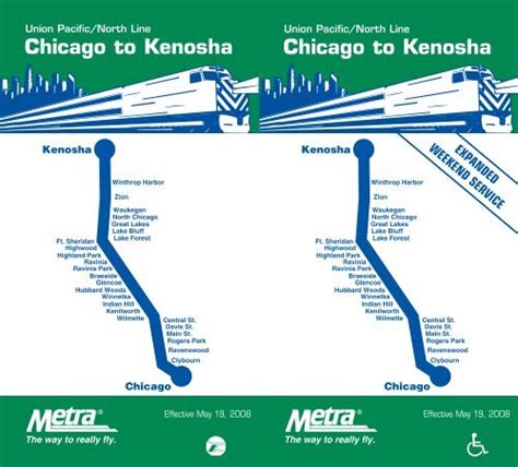 Metra operates a train from Kenosha to Highland Park 5 times a day. Tickets cost $3 - $8 and the journey takes 46 min. Train operators. Metra Phone +1 312-322-6777 Website ... Watch the Chicago Cubs at baseball stalwart Wrigley Field, go wild at Lincoln Park Zoo or wander down the Riverwalk for that big city feel, Get your dose of culture at .... 